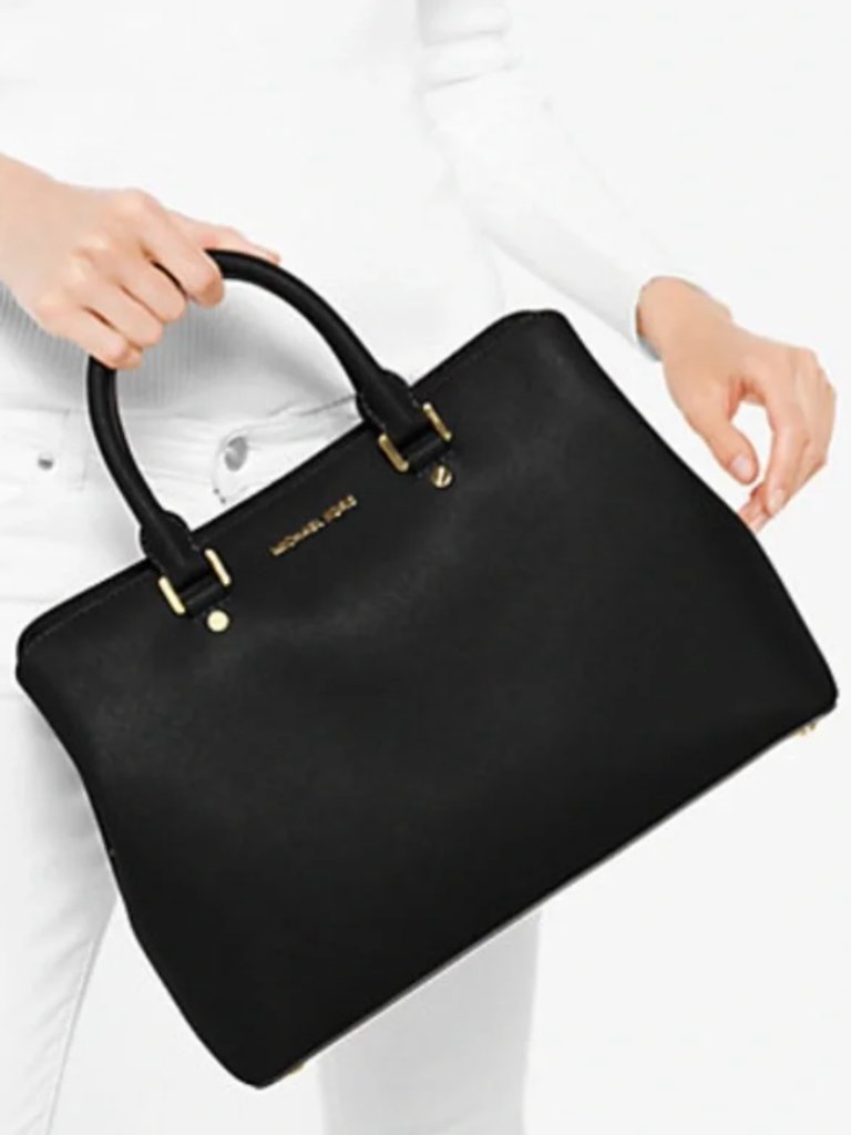 Michael Kors Black Savanah Large Saffiano Leather Purse